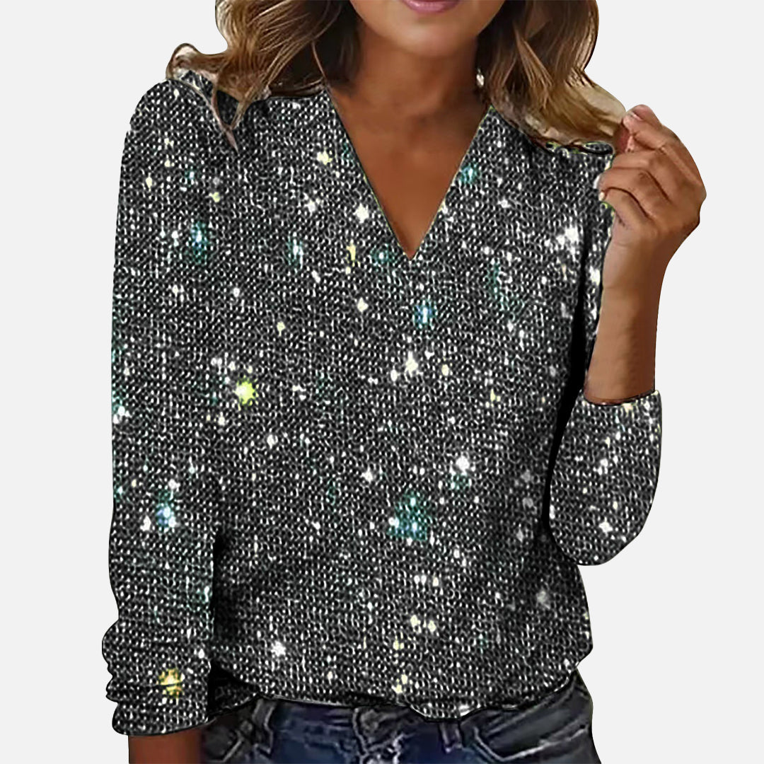 Jamie | V-Neck Diamond Blouse