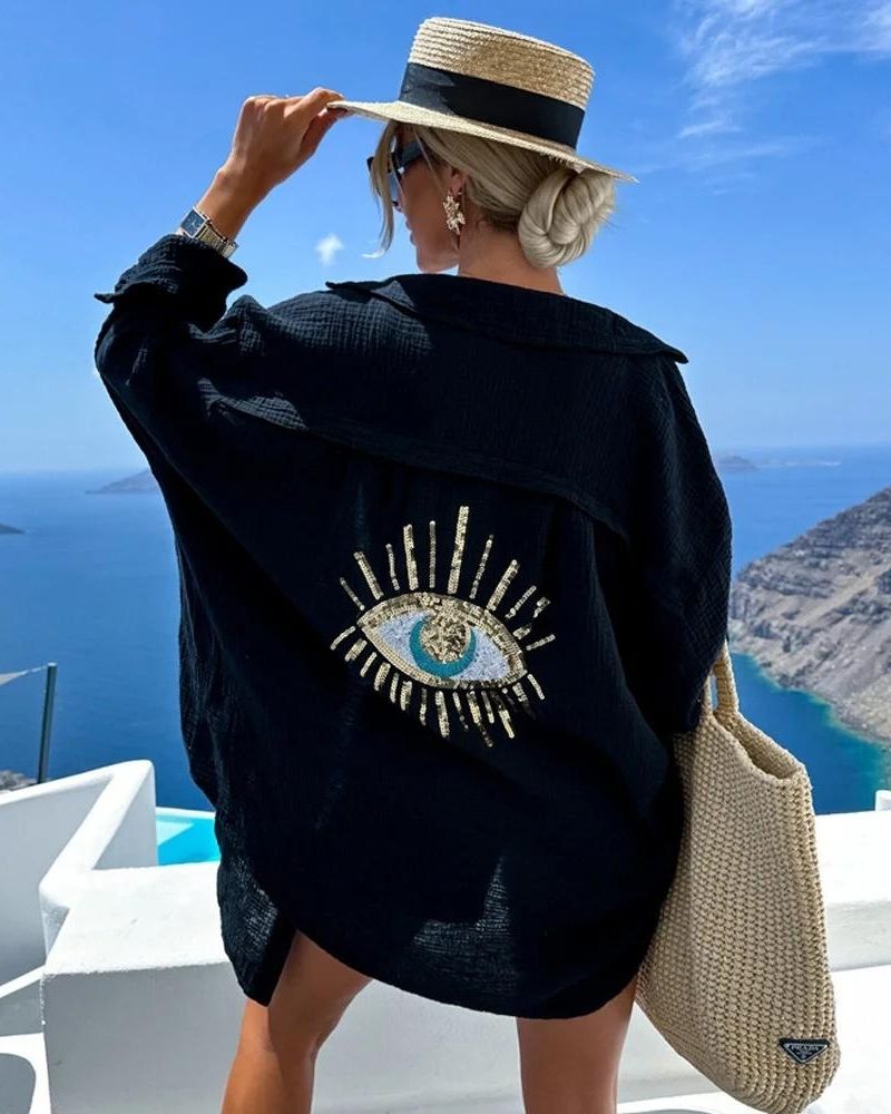 Blakely | Sequin and Pearl Casual Shirt