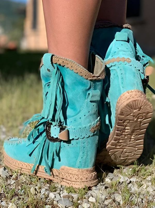 Meri | Boho Fringe Boots